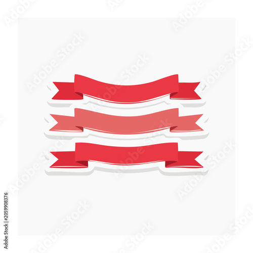 Stacked Red Curved Banners Illustration