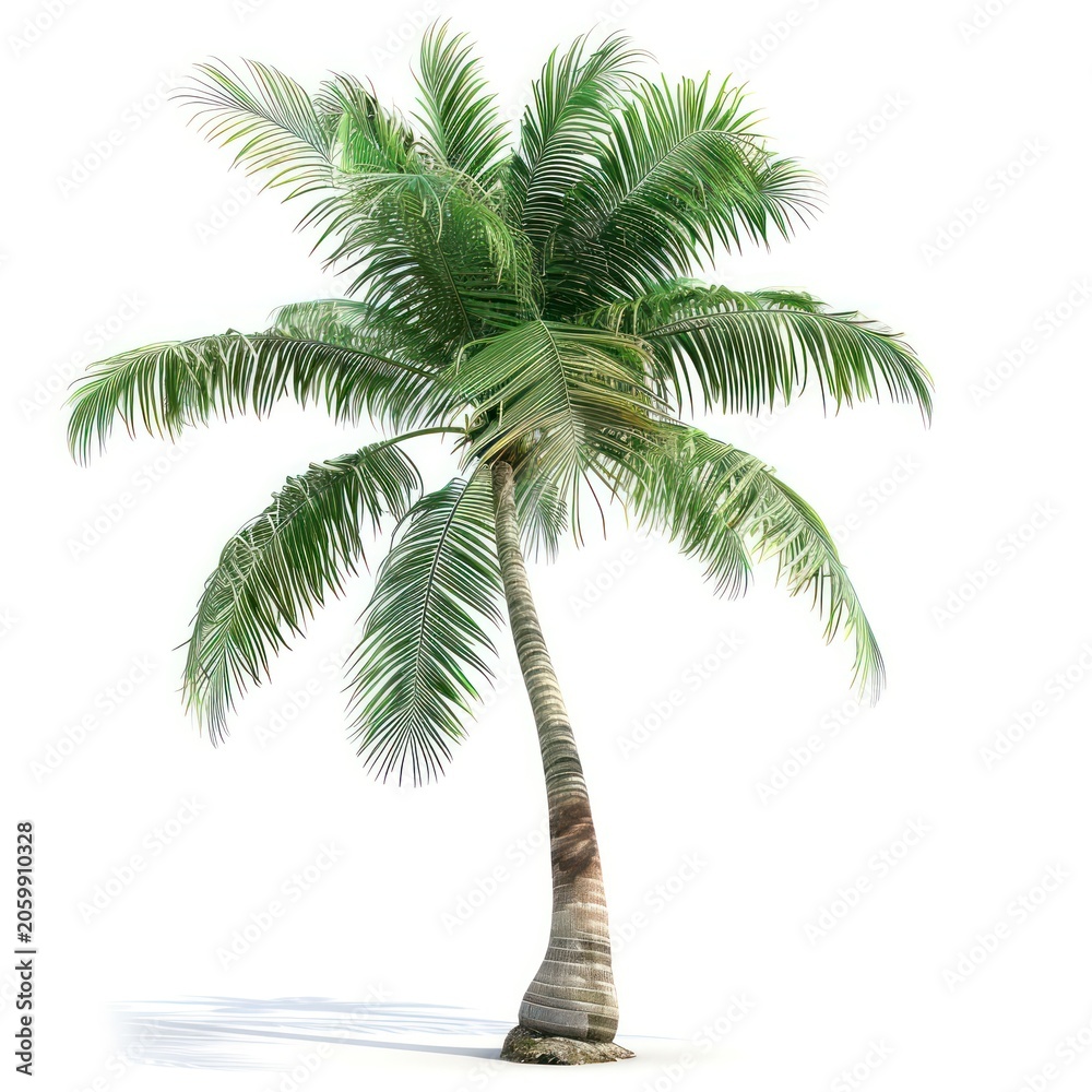 Obraz premium Tropical palm tree isolated.