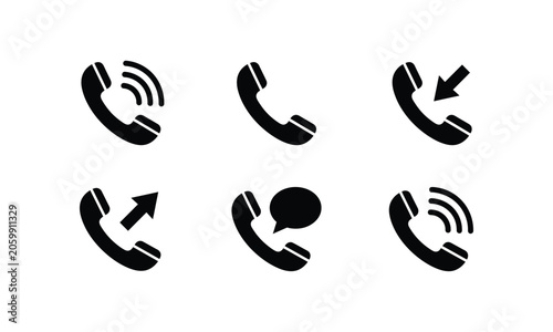Fotografia Incoming and outgoing telephone call icons for mobile app.