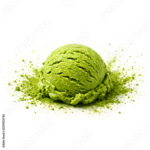 Premium Matcha Ice Cream Scoop with Green Tea Dust