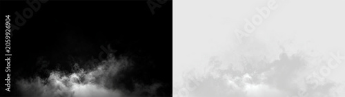 Obraz na plátně White clouds on a transparent background showing a soft and airy texture in a br