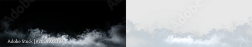 Fotografie Clouds swirl in subtle formations above a gray sky, creating natural patterns th