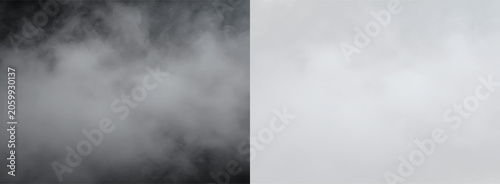 Canvastavla Clouds appear in a clear sky with hazy gray tones during midday without any visi