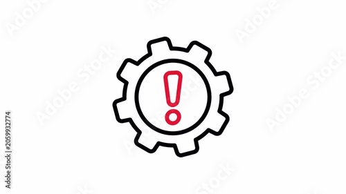 system problem warning animation