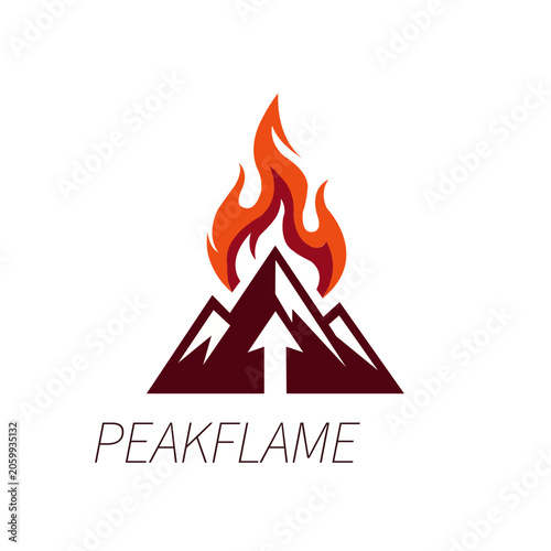 Peak Flame Logo – Mountain Energy & Bold Brand Identity