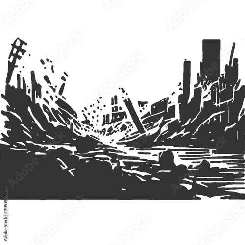 Vászonkép On a Massive Scale Vintage Illustration Vector