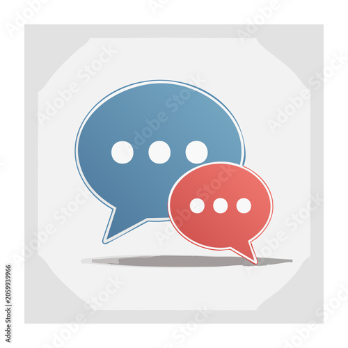 Flat design speech bubbles icon