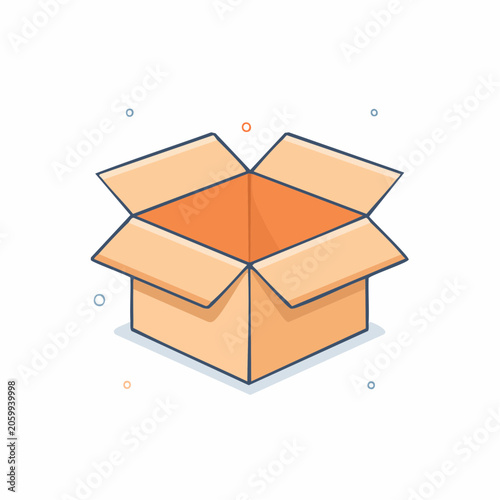 Open Cardboard Box Icon