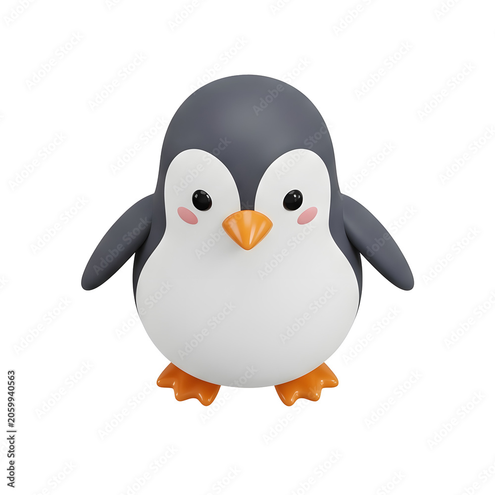 Obraz premium Cute 3D Cartoon Penguin Character