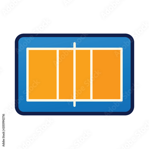 Volleyball Court colorful layout illustration

