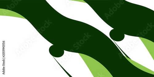Vector green line background curve element with white space for text and message design, overlapping layers, vector  illustration