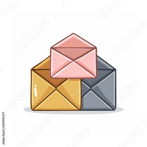 Stacked Geometric Shapes in Flat Design Style