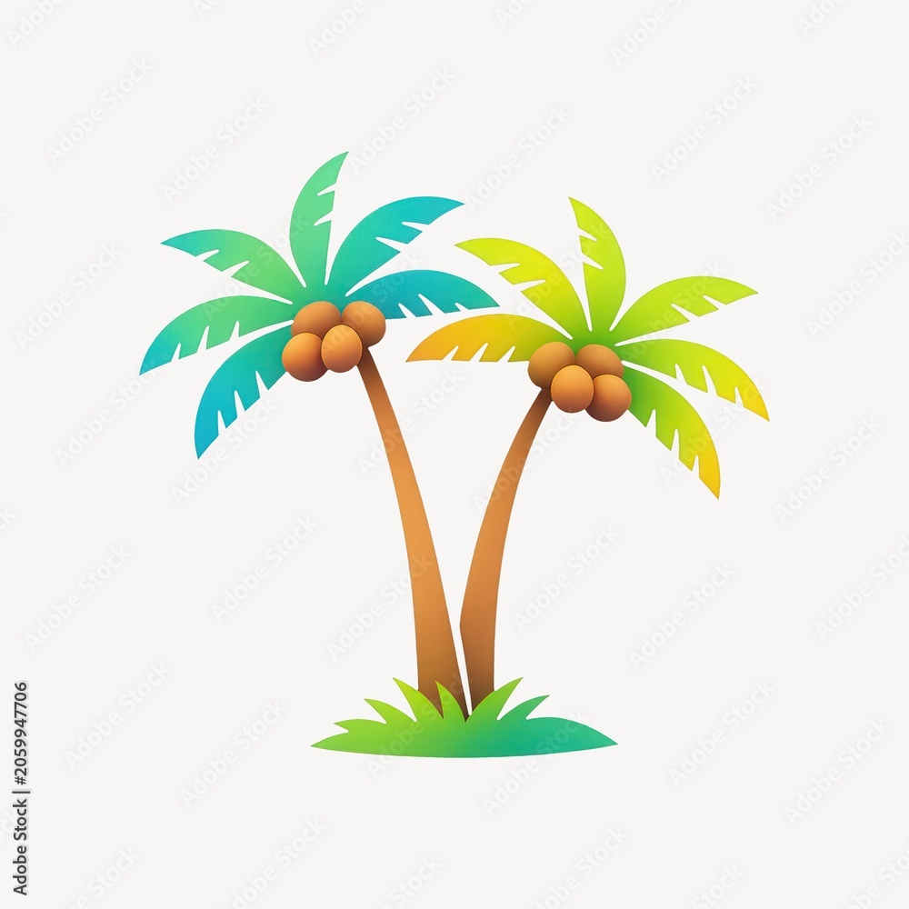 Obraz premium Tropical palm trees illustration