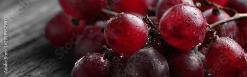 Red Grapes Close Up Monochrome Fine Art Still Life Photography