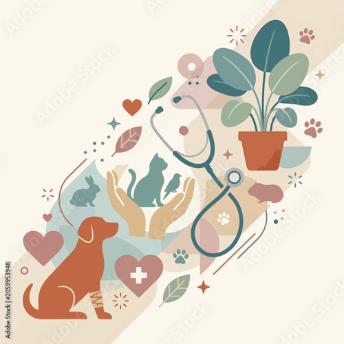 Foto Veterinary care for animals and pets.