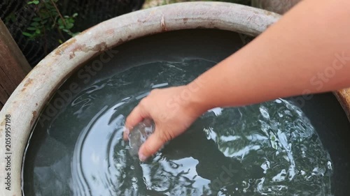 Adding alum to water for removes the suspended clay particles from water.