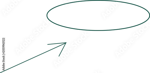 Fotografia Handdrawn arrow pointing to an empty oval shape