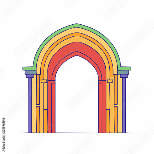 Colorful Archway Illustration