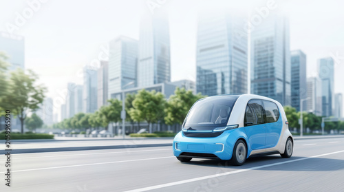 Autonomous driverless taxi concept for future urban transport
