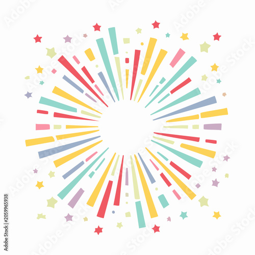 Colorful Starburst Explosion with Stars