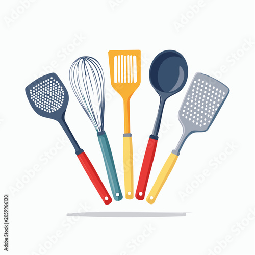 Set of Colorful Kitchen Utensils