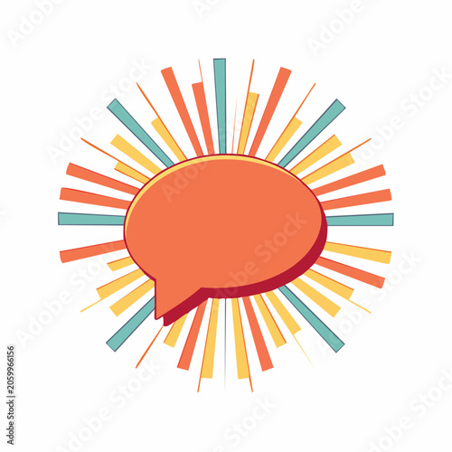 Speech bubble with radiating lines
