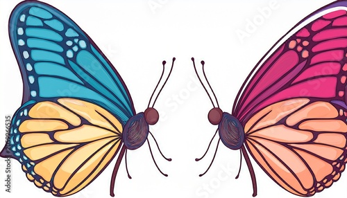 Two Butterflies Isolated On A White Background