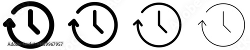 Φωτογραφία Set of history or time with arrow icons, symbols for past time, undo action, time management, update, and return