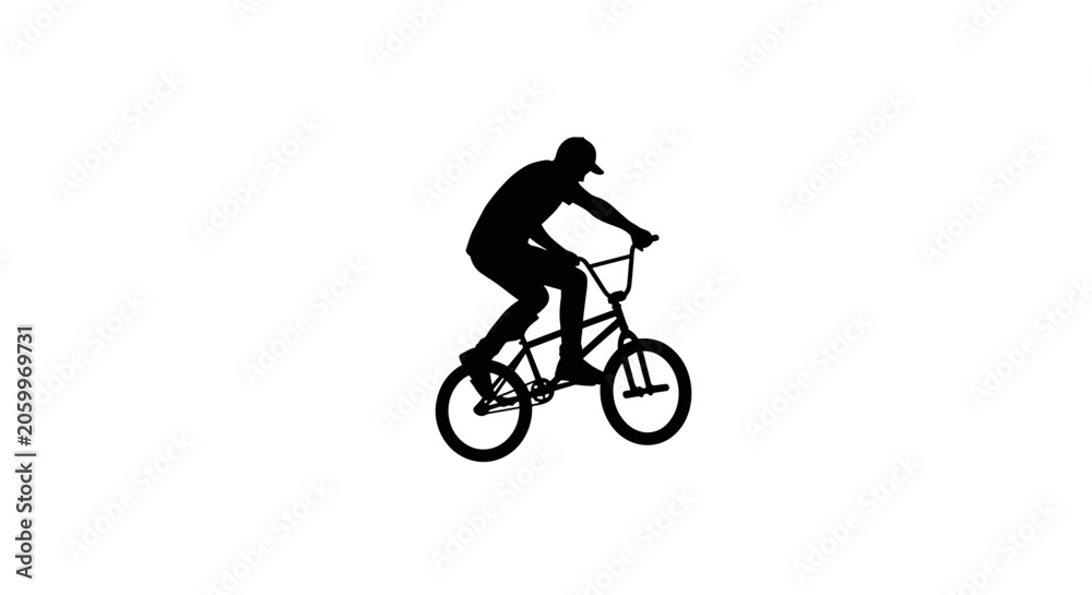 Fototapeta premium Man Riding a Bicycle Fast 2.