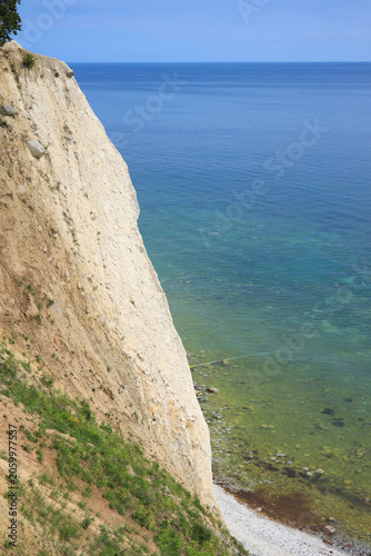 View from the cliff-top hiking trail of the chalk cliffs in Jasmund National Park on the island of Rügen, Baltic Sea – Germany, 2026