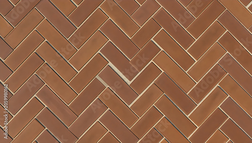 Reddish Brown Terracotta Herringbone Brick Pattern Background Texture
