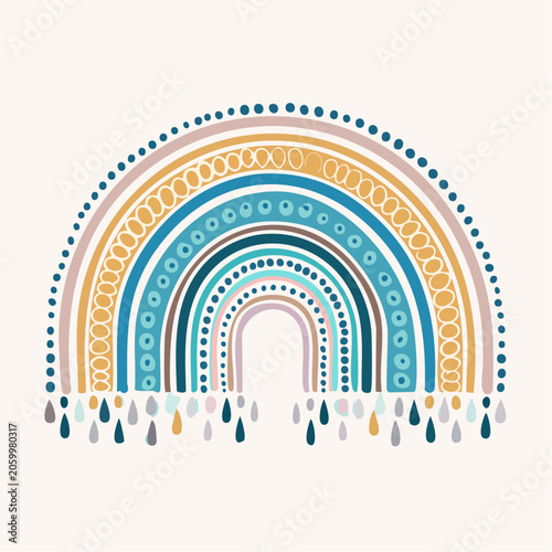 Boho Rainbow with Raindrops