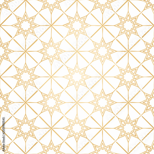 Golden Geometric Pattern on White Background