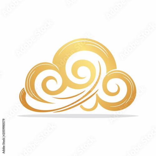 Golden Swirling Cloud Graphic