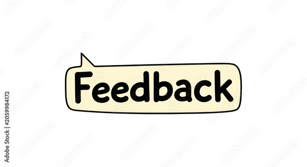 Obraz premium Speech bubble with feedback text.