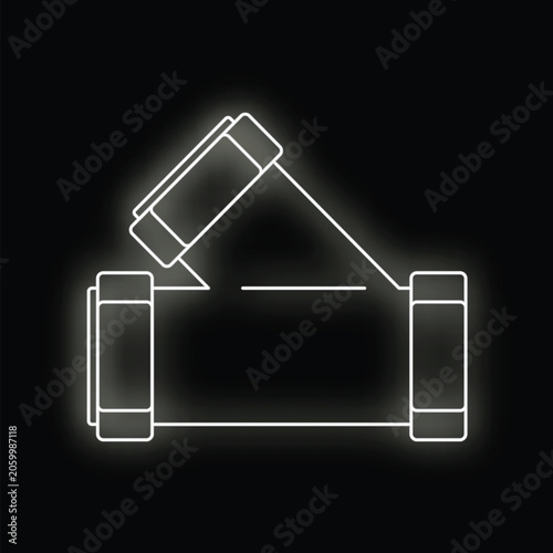 Canvastavla Plumbing system featuring a drain check valve in a glowing neon outline