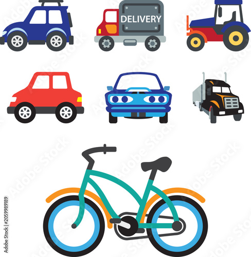vector set of transport icons