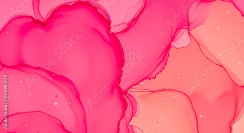 Abstract Pink and Coral Alcohol Ink Background