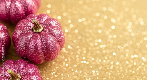 Pink Glitter Pumpkins: Autumn Sparkle