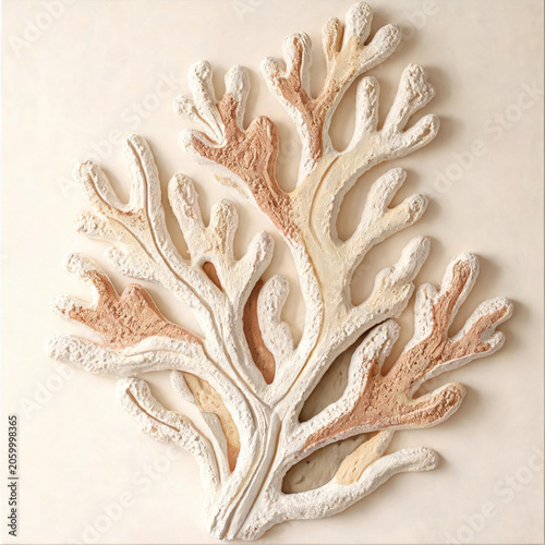 Minimalist Art Coral Texture Decorative Painting
