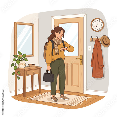 Принти на полотні Woman standing in an entryway.