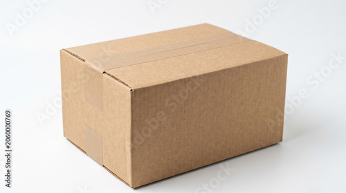 Open empty cardboard box isolated on white background showing brown packaging container for shipping or storage