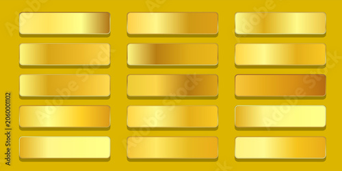 Cuadro en lienzo Gold Gradient Swatch Collection Premium Metallic Golden Palette Plate Kit Luxury