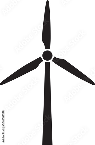 Renewable Wind Turbine Clean Energy Silhouettes