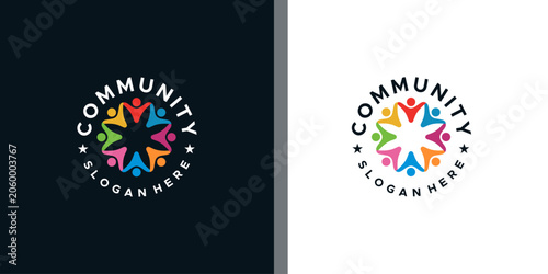 Fotografie Vibrant and inclusive community logo symbolizing diverse people coming together