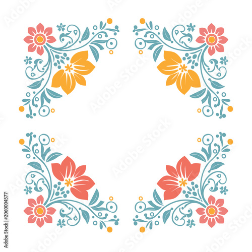 Blue floral mandala with butterflies vector