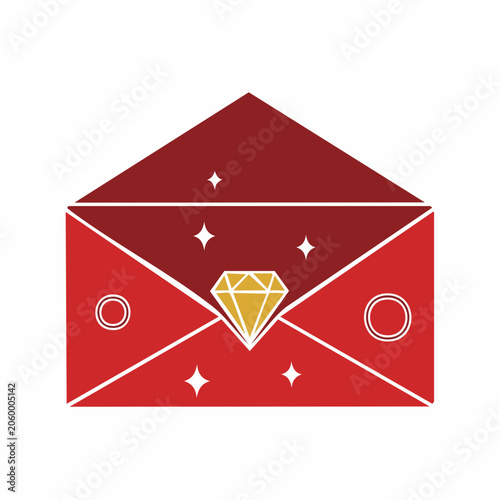 Red Envelope with Diamond and Stars