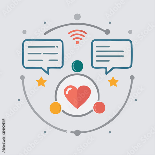 Social Media Communication and Connection Concept