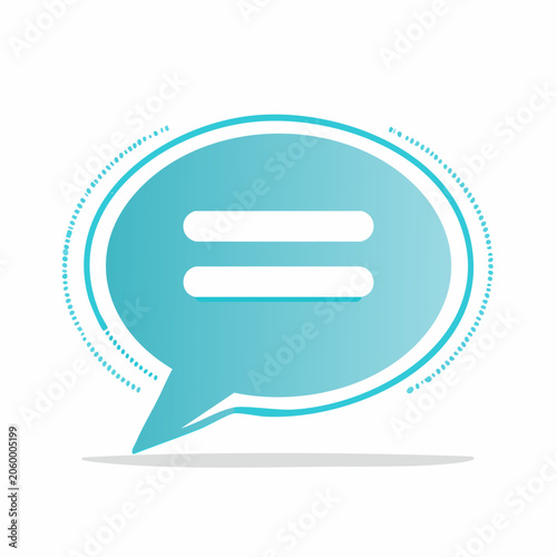 Speech bubble icon with equal sign