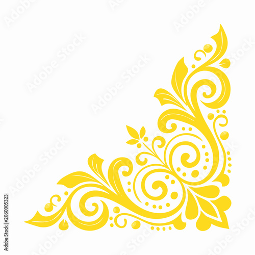 Yellow Floral Corner Ornament